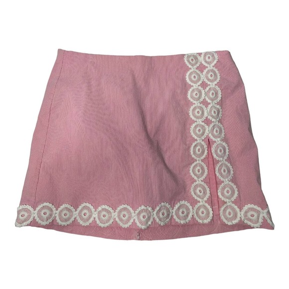Women's CROWN & IVY | Hello Spring Pink / White Stripe Skort Sz 18 - Picture 1 of 7